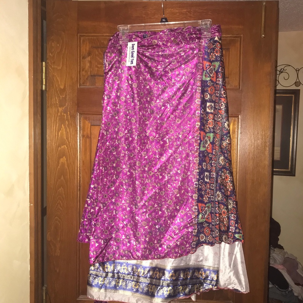 Darn Good Yarn 100 ways long silk skirt/dress XL